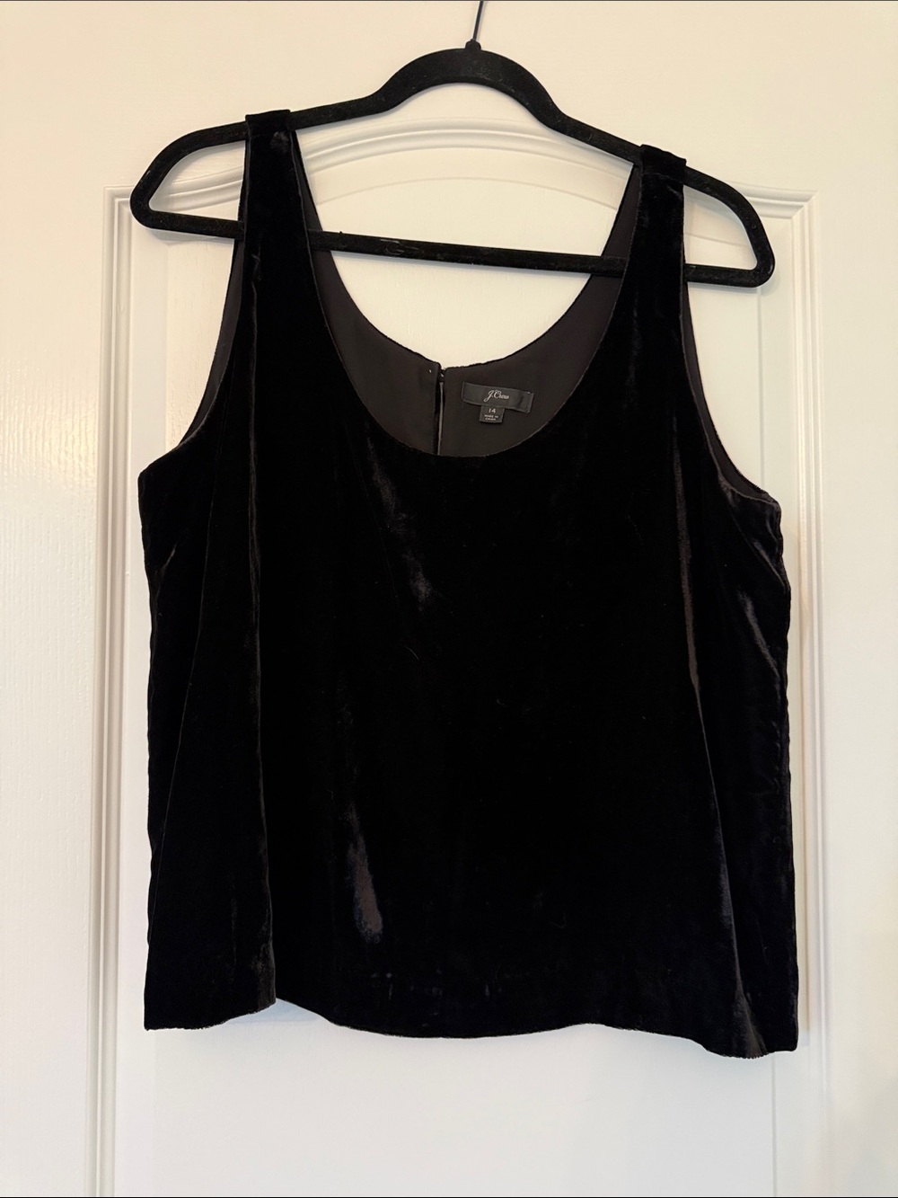 J. Crew Black Velvet Scoop Tank